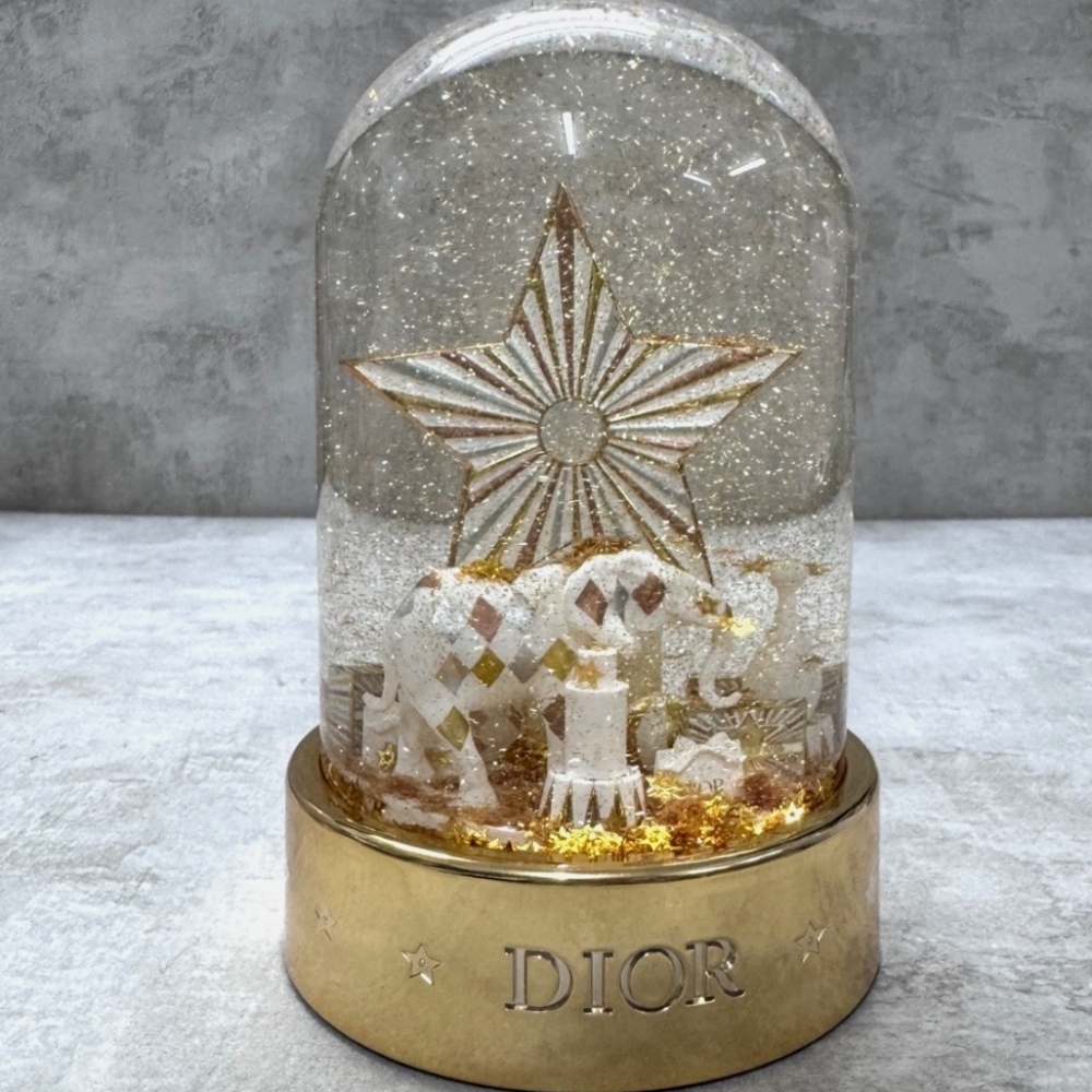 2025 Dior Festive Snow Globe with Gold and White Accents - Picture 2 of 9